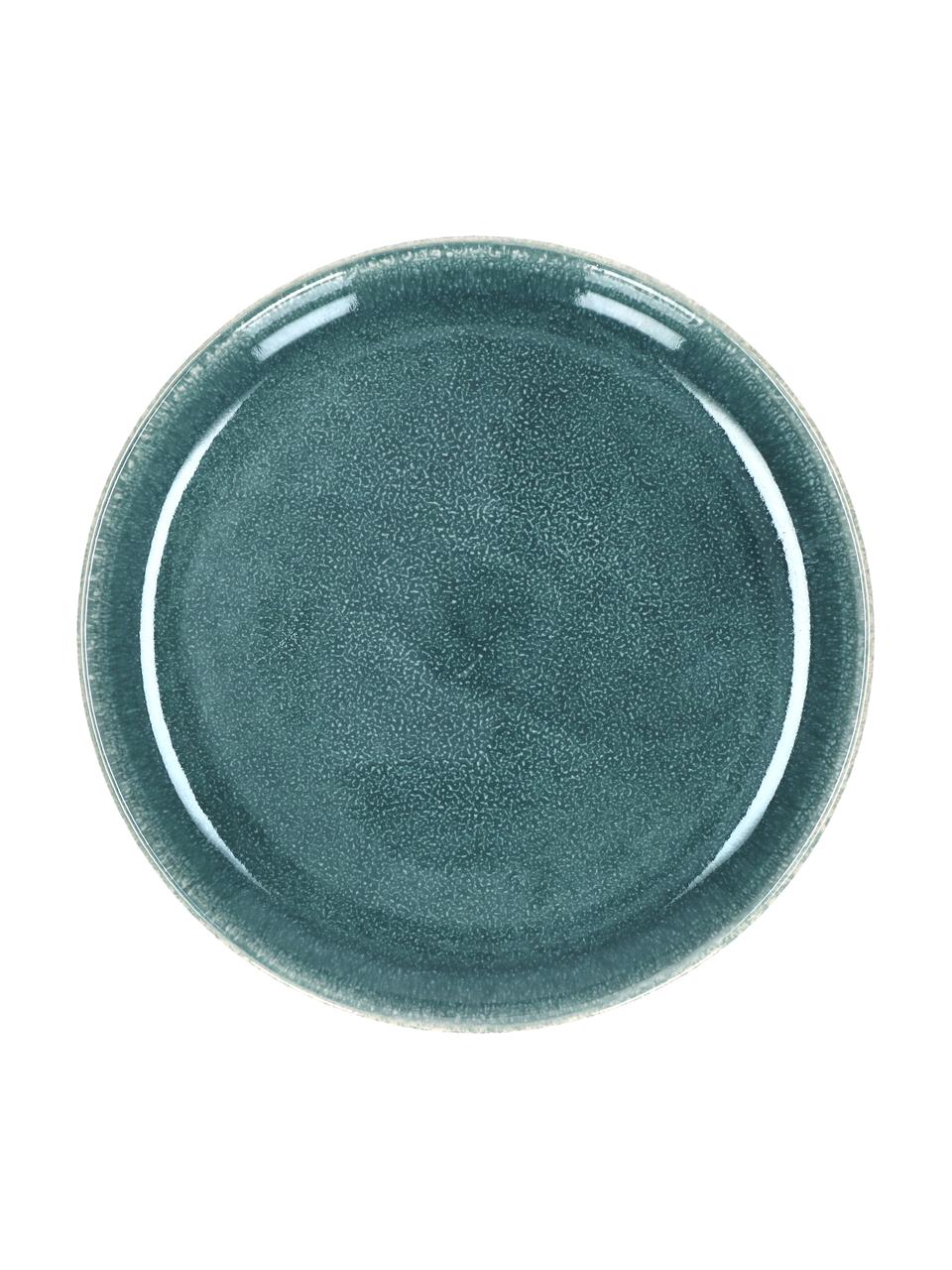 Keramische ontbijtborden Audrey, 2 stuks, Keramiek, Groen-blauw, Ø 20 cm