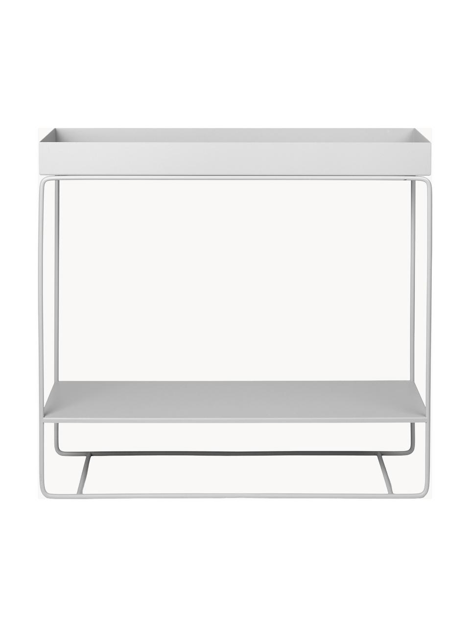 Portavaso con ripiano Plant Box, Ferro verniciato a polvere, Grigio chiaro, Larg. 80 x Alt. 75 cm