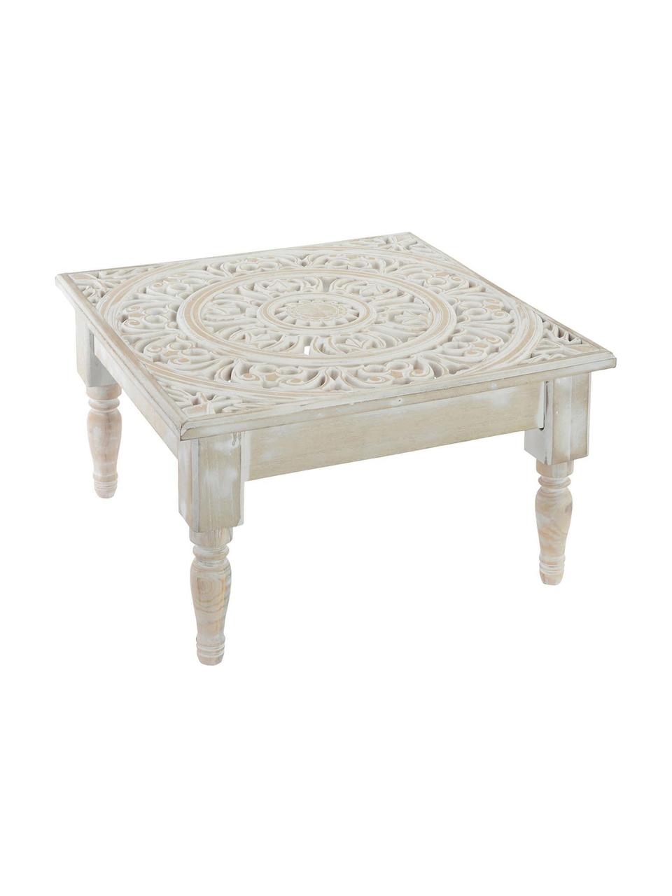 Mesa auxiliar Ethnic, Madera de pino
Tablero de fibras de desidad media (MDF), Blanco, An 45 x Al 26 cm