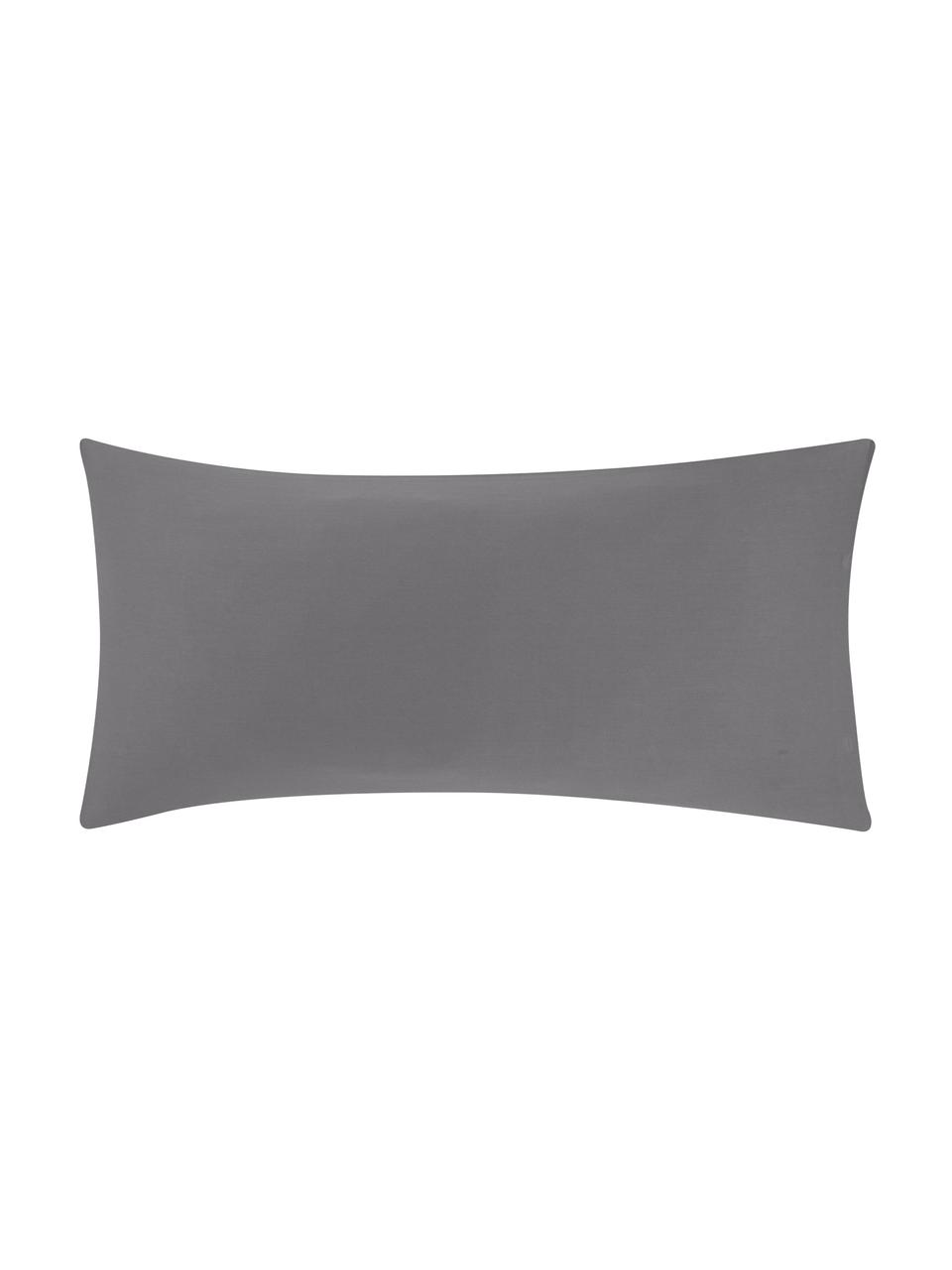 Povlak na polštář z bavlněného saténu Comfort, 2 ks, Tmavě šedá, Š 40 cm, D 80 cm
