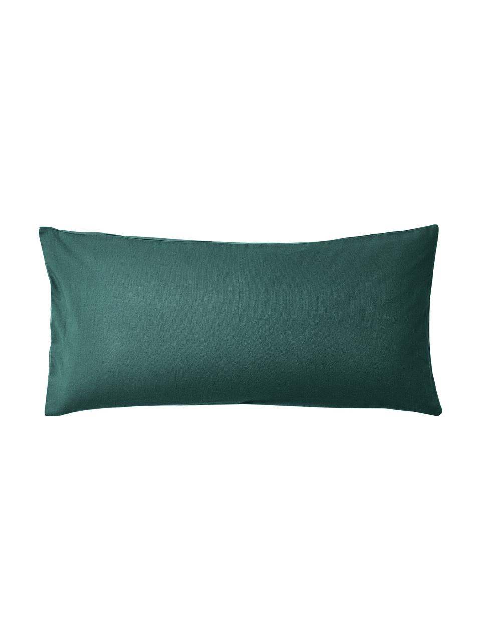 Poszewka na poduszkę z flaneli Biba, Leśny zielony, S 40 x D 80 cm