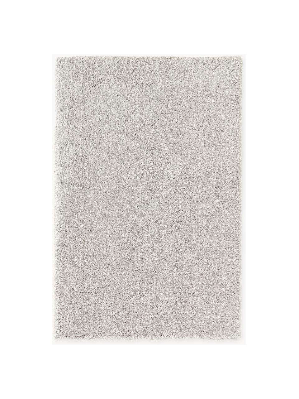 Tappeto morbido a pelo lungo Leighton, Retro: 70% poliestere, 30% coton, Grigio chiaro, Larg. 120 x Lung. 180 cm (taglia S)