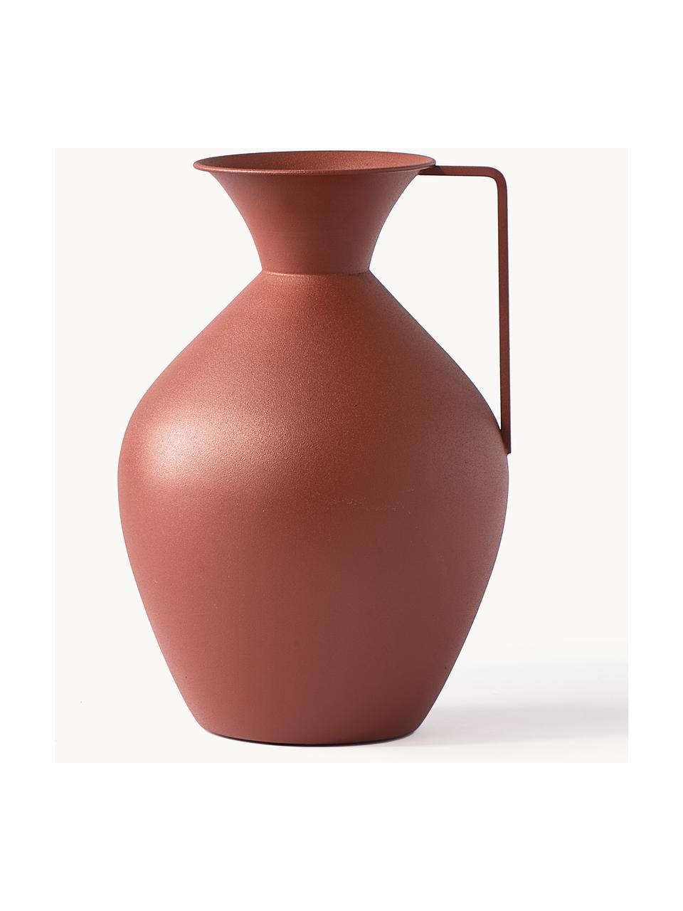 Ručne vyrobené dizajnové vázy Roman, 3 ks, Železo, práškový náter, Hrdzavá červená, béžová, hnedá, Súprava s rôznymi veľkosťami