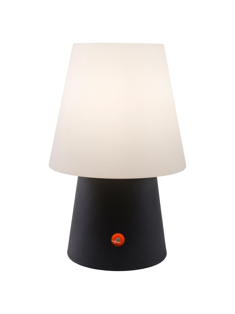 Lámpara de mesa LED para exteriores No. 1, portátil, Plástico (polietileno), Blanco, gris antracita, Ø 18 x Al 29 cm