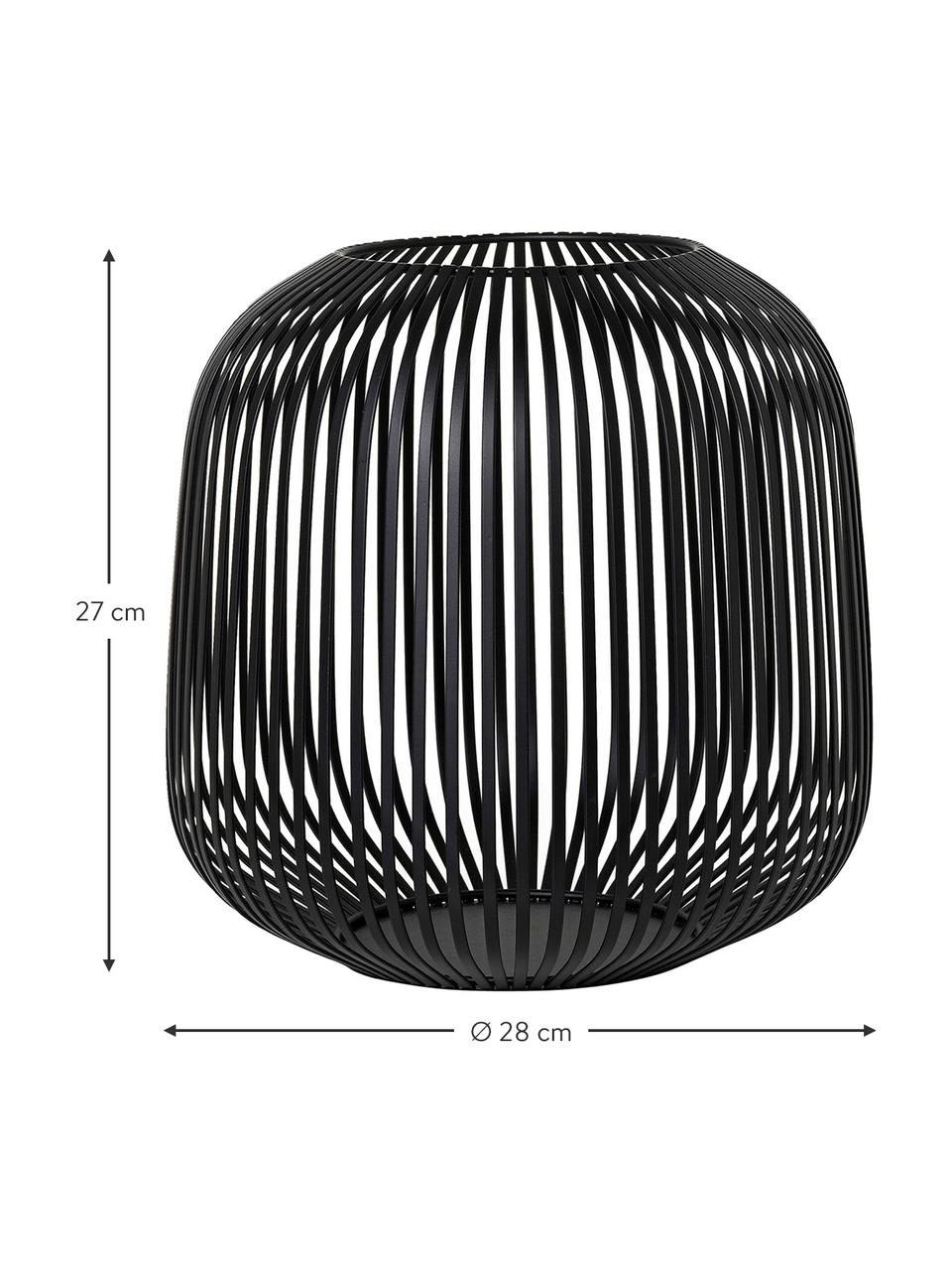 Modernes Windlicht Lito in Schwarz, Metall, beschichtet, Schwarz, Ø 28 x H 27 cm