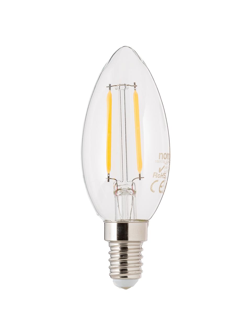 Lampadina E14, 250lm, bianco caldo, 5 pz, Paralume: vetro, Base lampadina: alluminio, Trasparente, Ø 4 x Alt. 10 cm