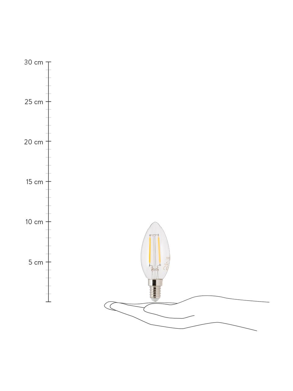 Žiarovka E14, 250lm, hrejivá biela, 5 ks, Priehľadná, Ø 4 x V 10 cm