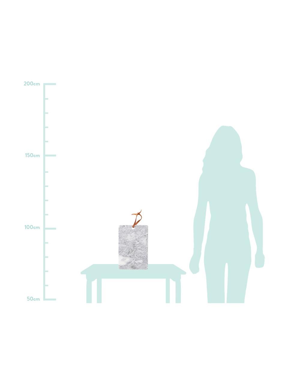Marmeren snijplank Bardi, Ophanglus: leer, Lichtgrijs, gemarmerd, B 30 x D 20 cm