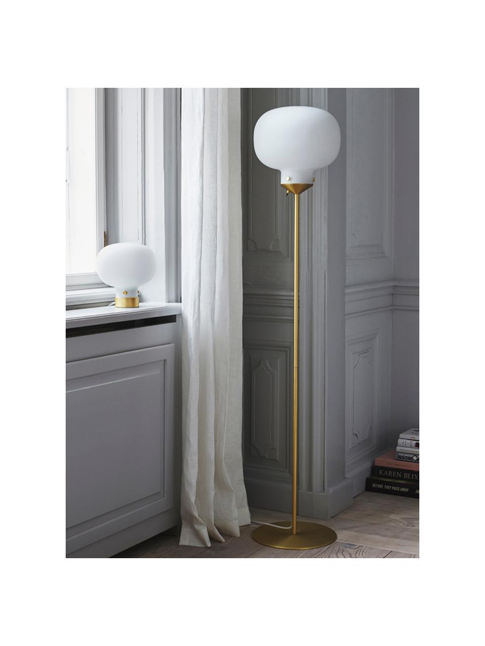 Lampe à poser Raito, Blanc opalescent, couleur laitonnée