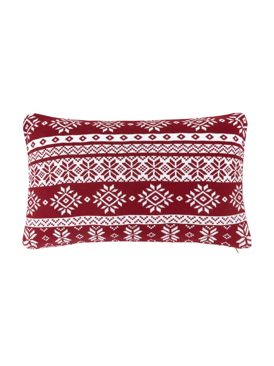 Housse de coussin rectangulaire réversible Noël Besina, Pourpre, blanc crème