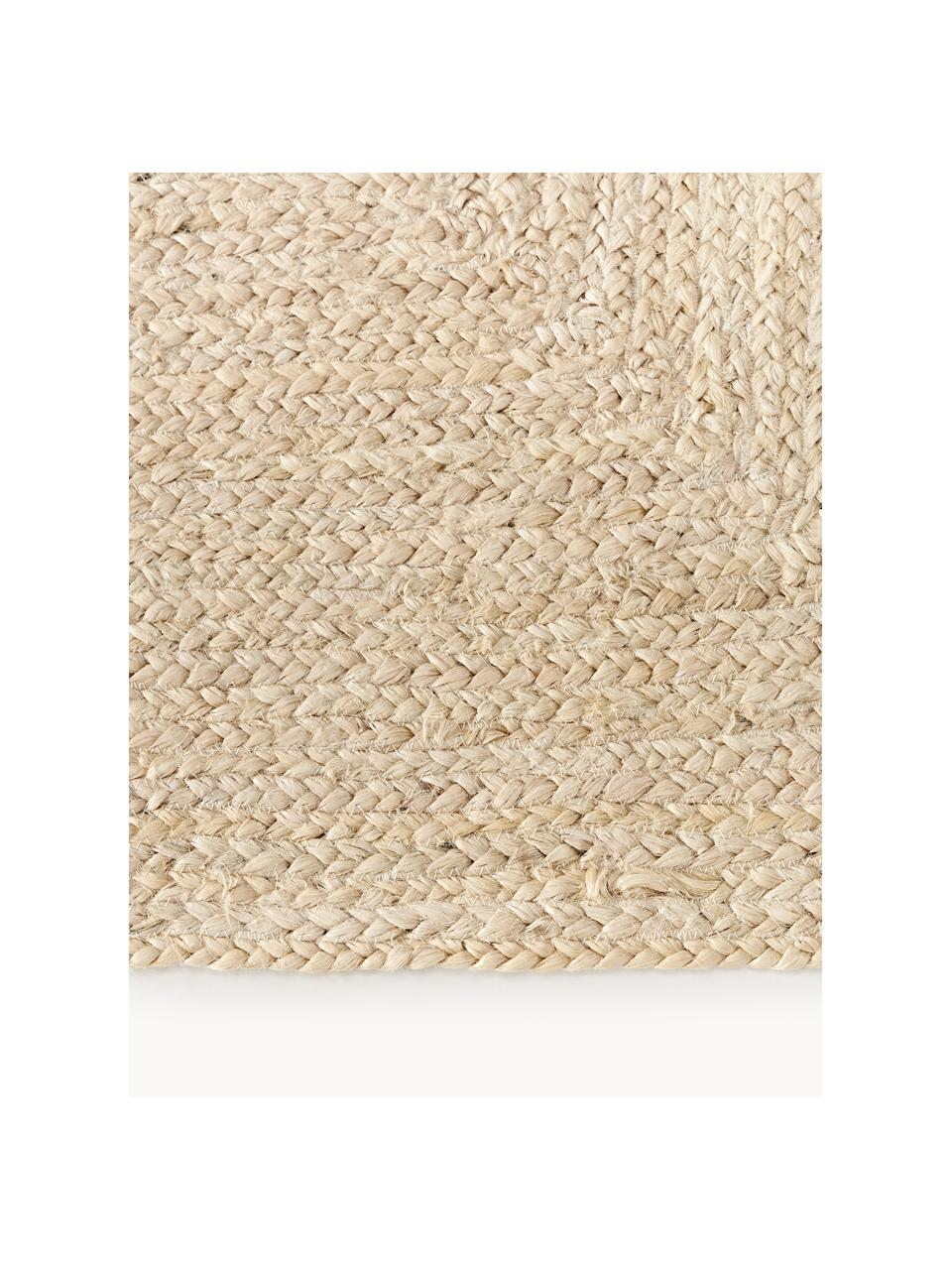 Handgefertigter Jute-Läufer Sharmila, 100 % Jute, Off White, B 80 x L 200 cm