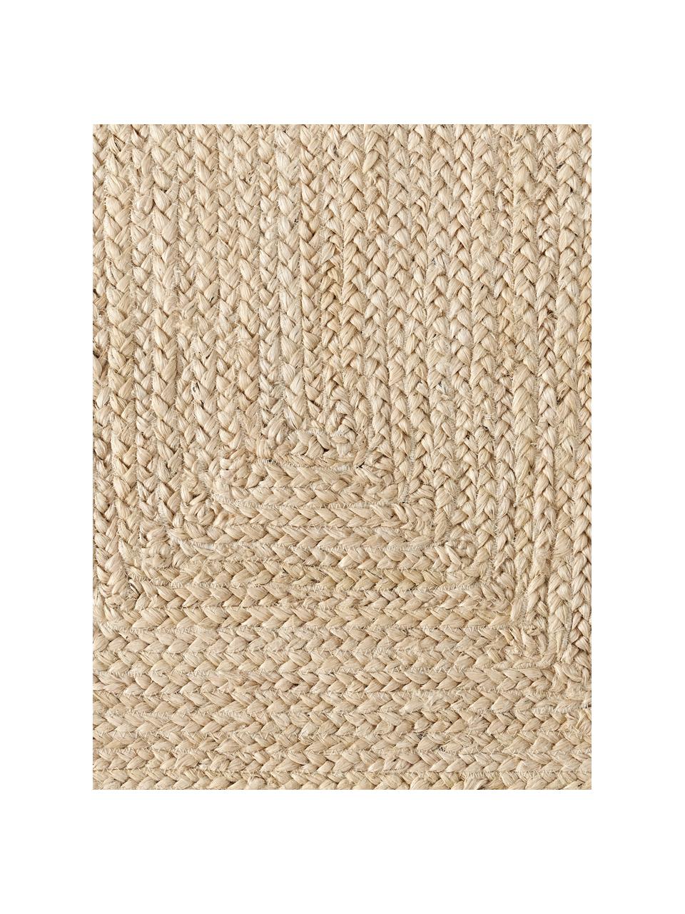 Handgefertigter Jute-Läufer Sharmila, 100 % Jute, Off White, B 80 x L 200 cm