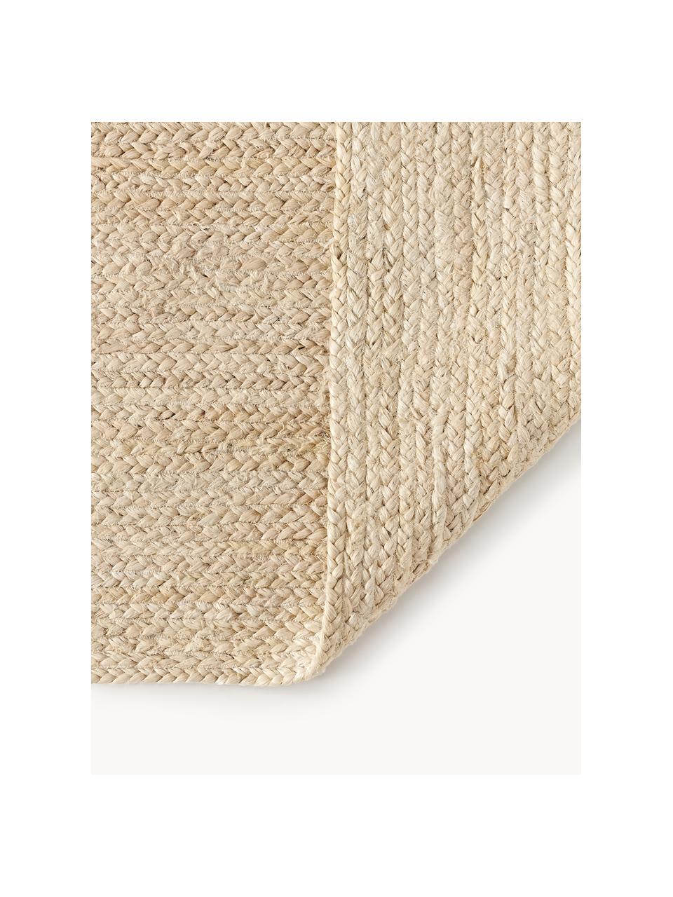 Handgefertigter Jute-Läufer Sharmila, 100 % Jute, Off White, B 80 x L 200 cm