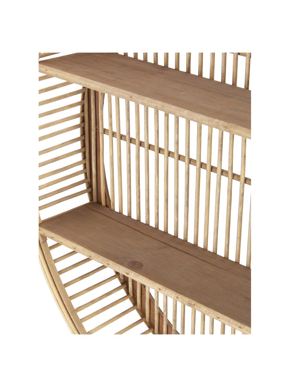 Kulatý bambusový nástěnný regál Bentra, Bambus, Ø 60 cm, H 12 cm