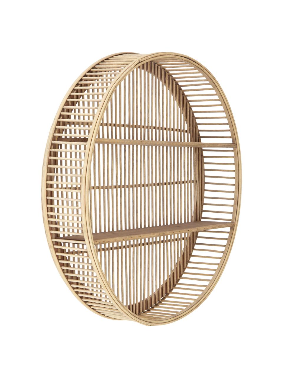 Okrúhly nástenný regál z bambusu Bentra, Bambus, Ø 60 x H 12 cm
