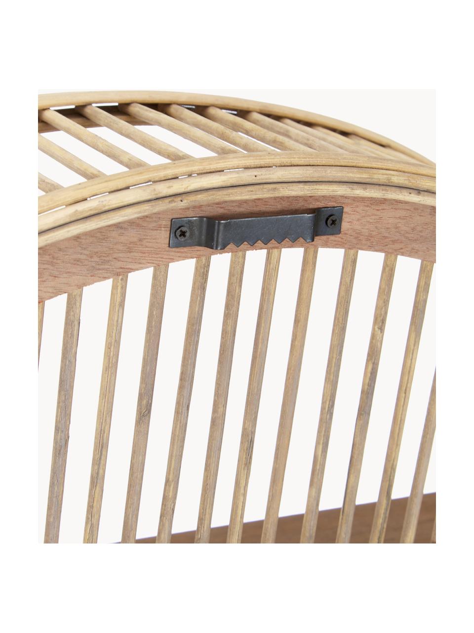 Rundes Bambus-Wandregal Bentra, Rahmen: Bambus, Rattan, Beige, Ø 60 x T 12 cm