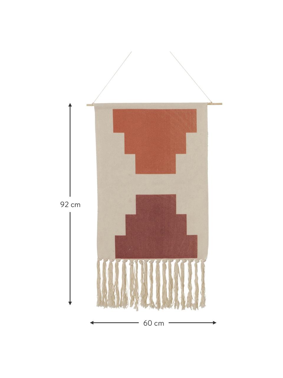 Wandobjectenset Alvina, 2-delig, Stof, Beige, rood, 60 x 92 cm