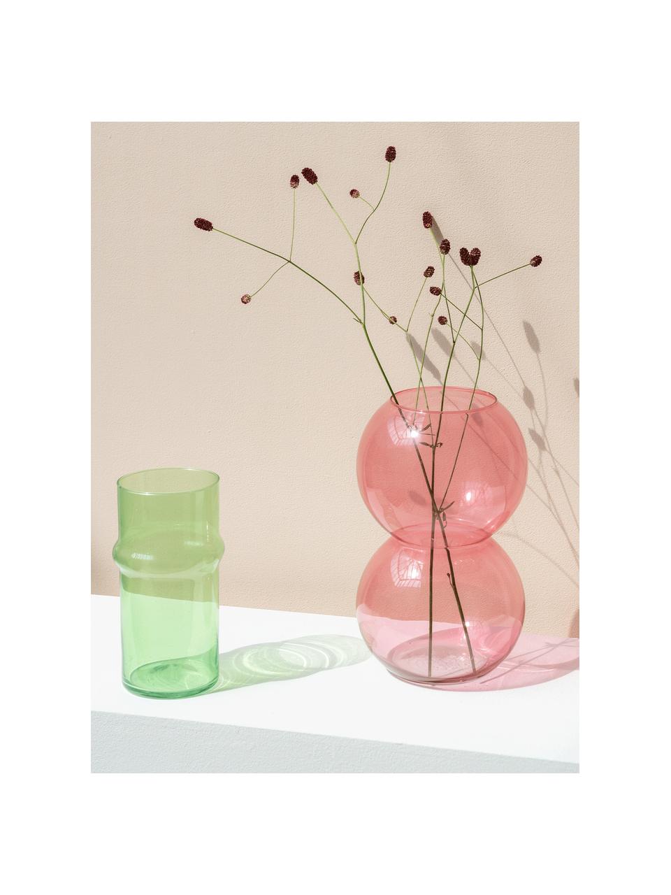 Mondgeblazen design vaas Bulb, Glas, Roze, Ø 17 x H 27 cm