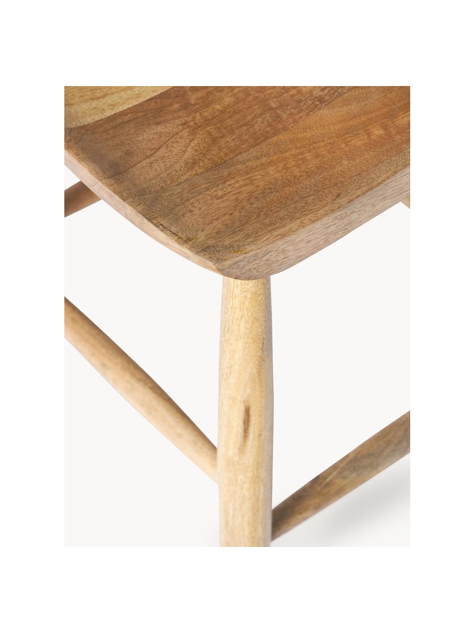 Tabouret en manguier Nino, Bois de manguier massif, laqué, Manguier, larg. 40 x haut. 55 cm