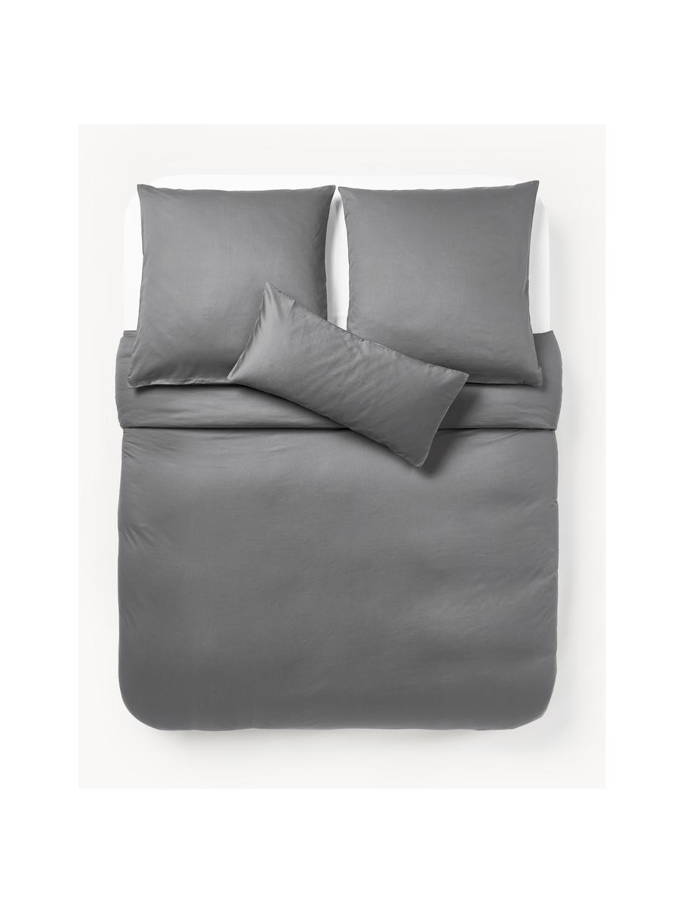 Poszwa na kołdrę z satyny bawełnianej Comfort, Ciemny szary, S 200 x D 200 cm