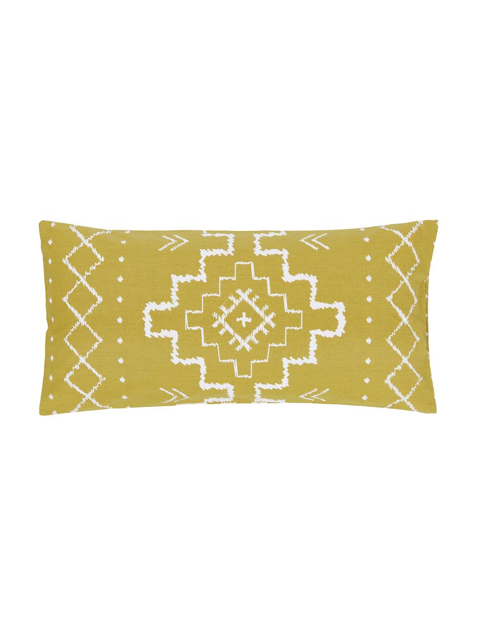 Poszewka na poduszkę z bawełny w stylu boho Kamila, 2 szt., Żółty, S 40 x  D 80 cm