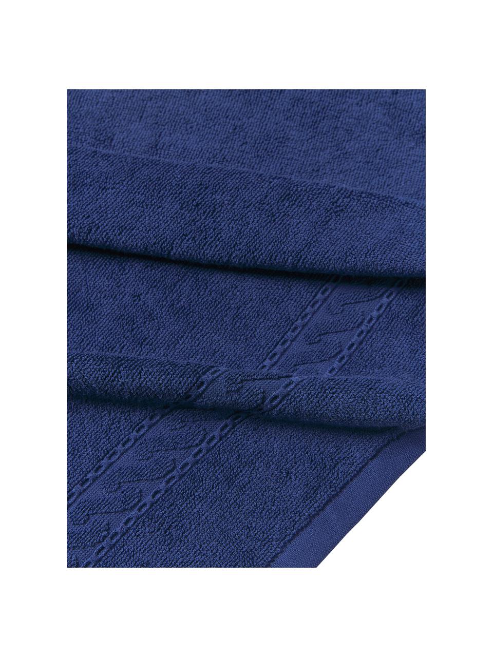 Set de toallas Cordelia, 3 uds., Azul oscuro, Set de diferentes tamaños