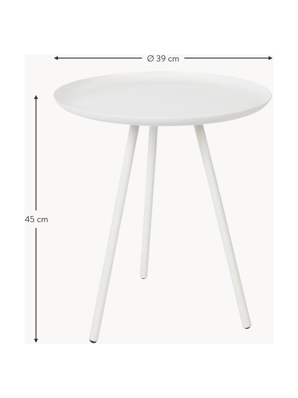 Table d'appoint Frost, Métal, revêtement par poudre, Blanc, Ø 39 x haut. 45 cm