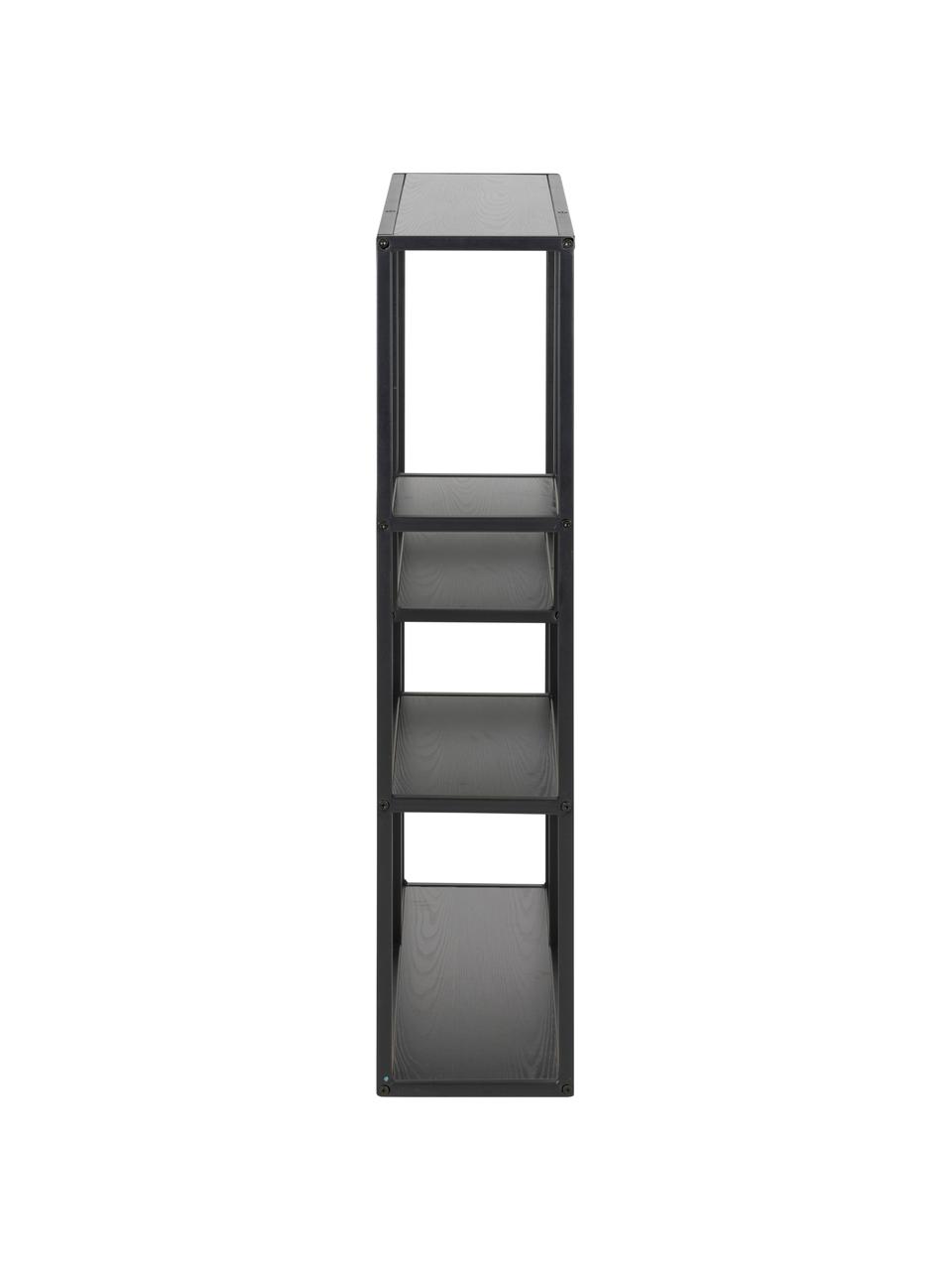 Półka ścienna z drewna i metalu Seaford, Stelaż: metal malowany proszkowo, Czarny, S 75 x W 91 cm