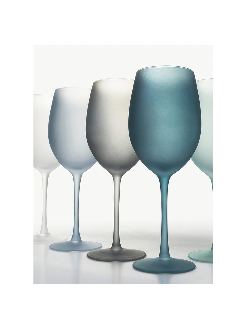 Set de copas de vino Happy Hour, 6 uds., Vidrio, Tonos azules, Ø 9 x Al 24 cm