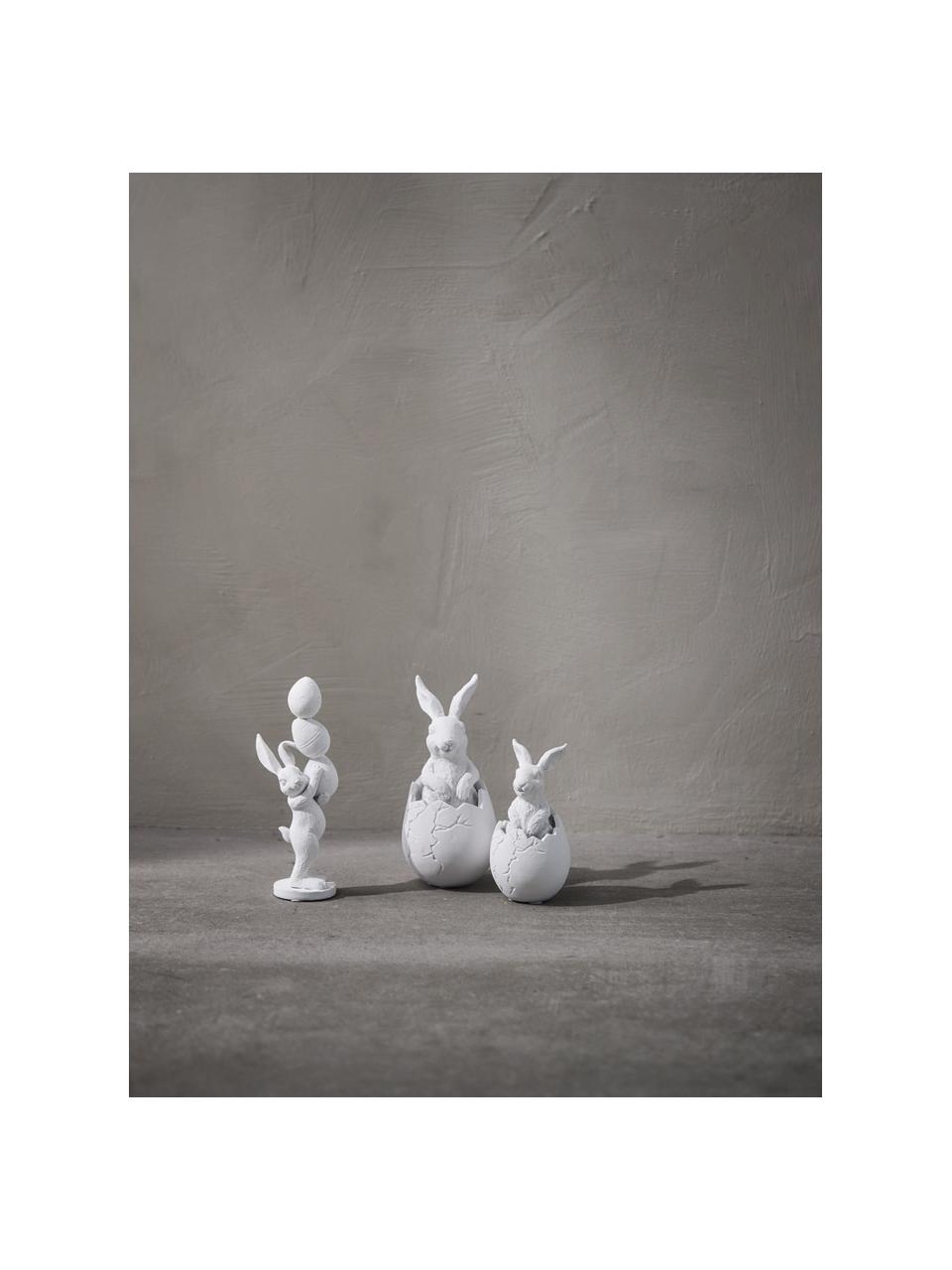 Figura decorativa conejo Semina, Poliresina, Blanco, Ø 6 x Al 12 cm