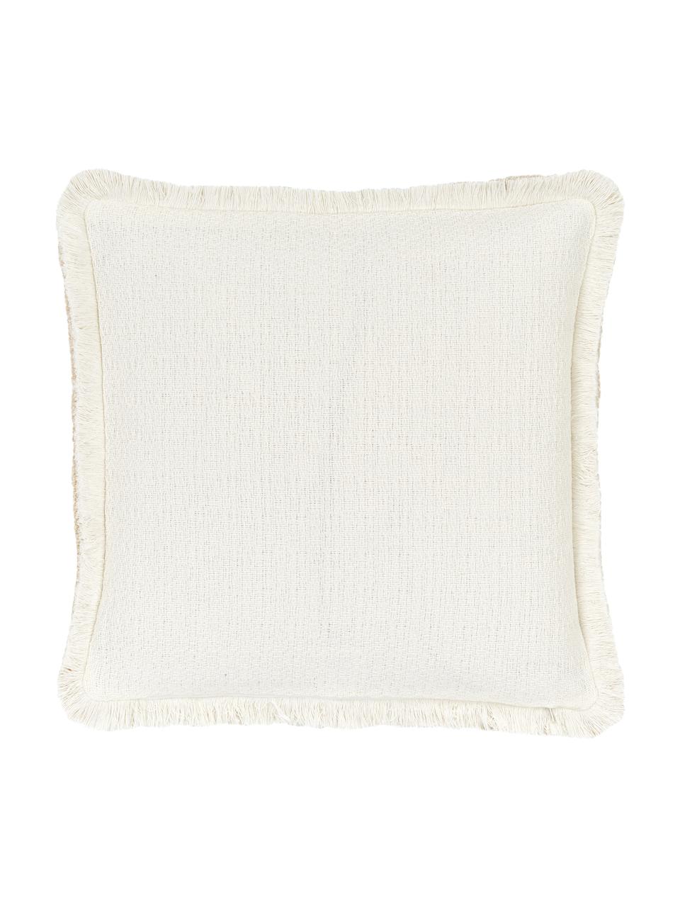 Housse de coussin 40x40 beige, réversible Loran, 100 % coton, Beige, larg. 40 x long. 40 cm