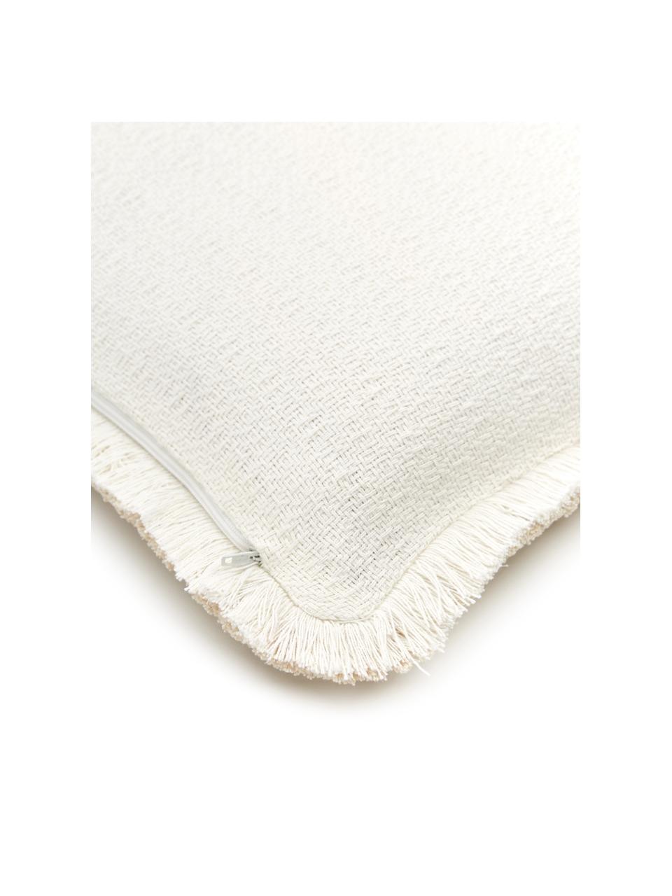 Oboustranný povlak na polštář s třásněmi Loran, 100 % bavlna, Béžová, Š 40 cm, D 40 cm