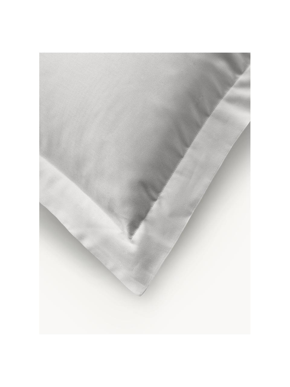 Taie d'oreiller en satin de coton Premium, Gris clair, larg. 50 x long. 70 cm