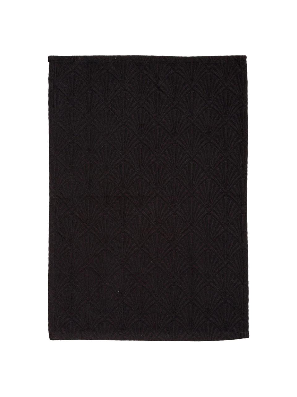 Canovaccio in nero lucido Celine, Tessuto: Jacquard, Nero, Larg. 50 x Lung. 70 cm