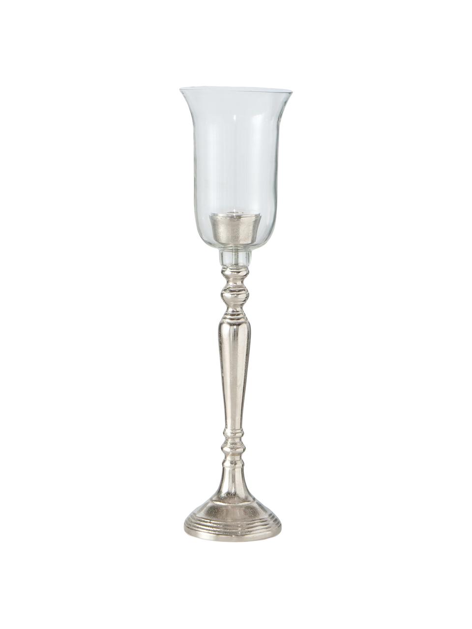 Candelabro Vendi, Alluminio, vetro, Alluminio, trasparente, Ø 15 x Alt. 61 cm