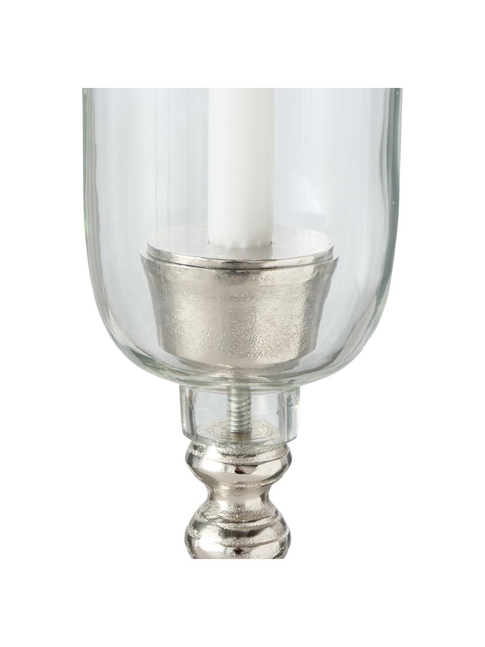 Kerzenhalter Vendi, Aluminium, Glas, Aluminium, Transparent, Ø 15 x H 61 cm