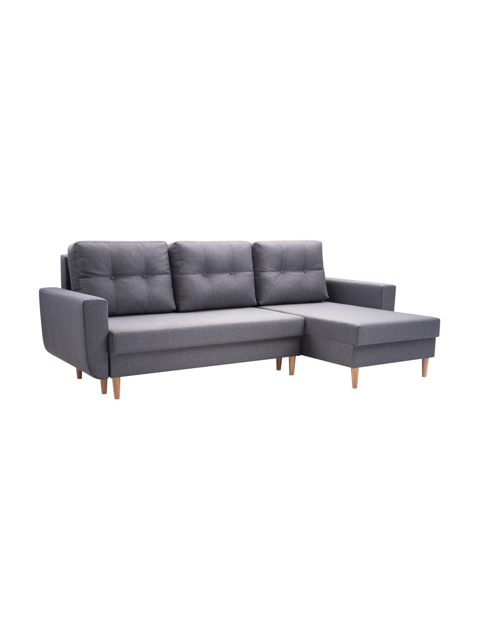 Sofa narożna z funkcją spania i miejscem do przechowywania Neo (4-osobowa), Tapicerka: 100% poliester, Szary, S 230 x G 140 cm