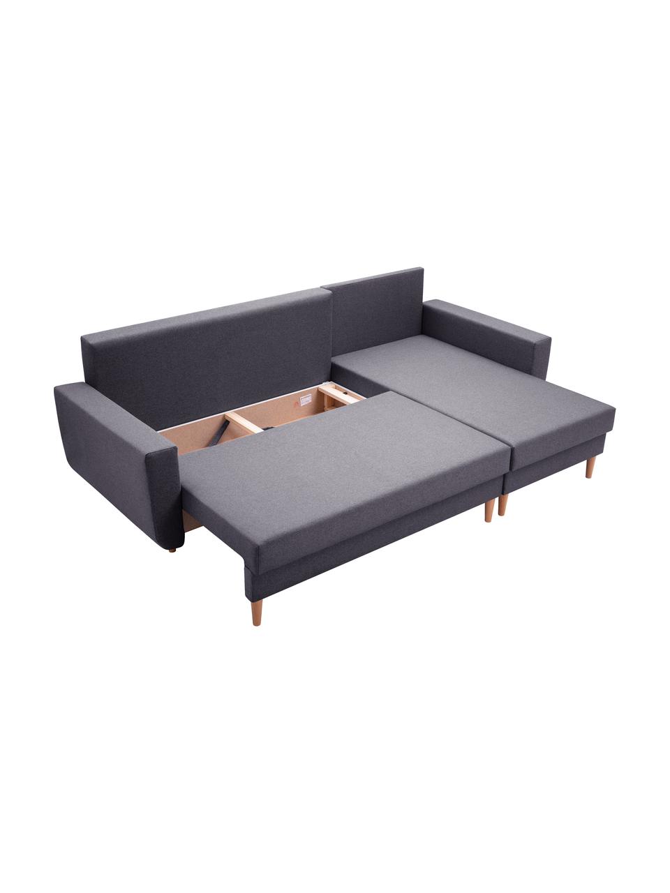 Sofa narożna z funkcją spania i miejscem do przechowywania Neo (4-osobowa), Tapicerka: 100% poliester, Szary, S 230 x G 140 cm
