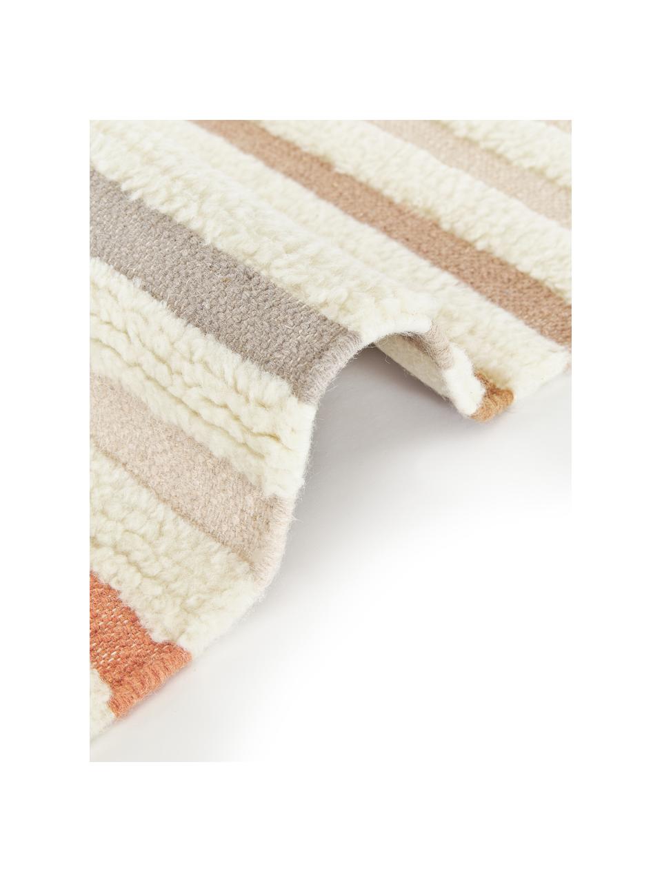Ręcznie tkany dywan kilim z frędzlami Calais, 80% wełna, 20% bawełna

Włókna dywanów wełnianych mogą nieznacznie rozluźniać się w pierwszych tygodniach użytkowania, co ustępuje po pewnym czasie, Beżowy, terakota, taupe, S 80 x D 150 cm (Rozmiar XS)