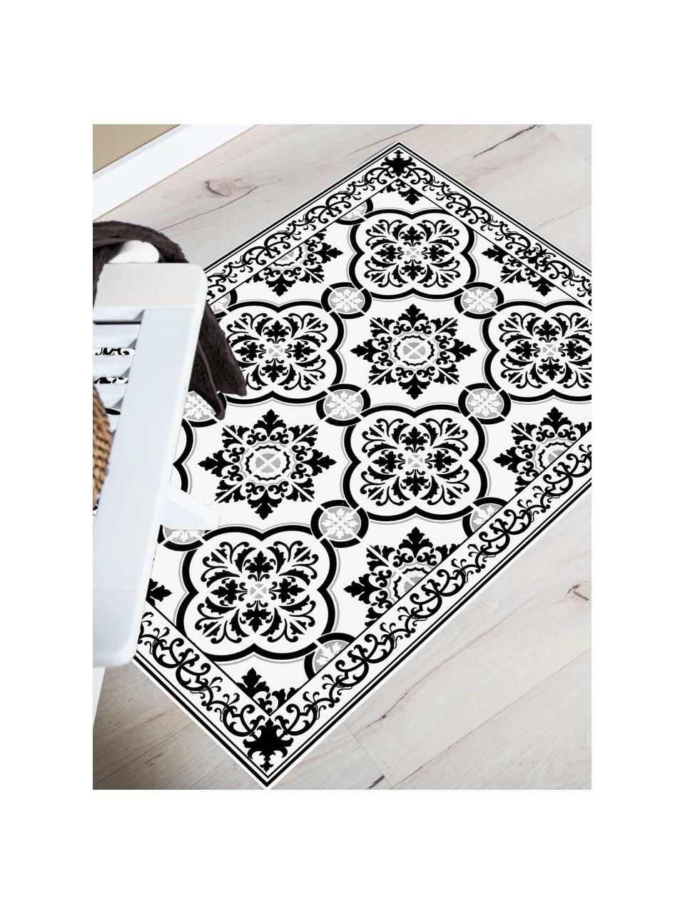 Alfombra vinílica Elena, antideslizante, Vinilo reciclable, Negro, blanco, gris, An 65 x L 85 cm