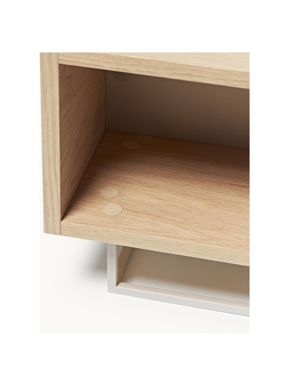 Holz-Wandgarderobe Larsen, Korpus: Mitteldichte Holzfaserpla, Beige, helles Eichenholz, B 80 x H 29 cm