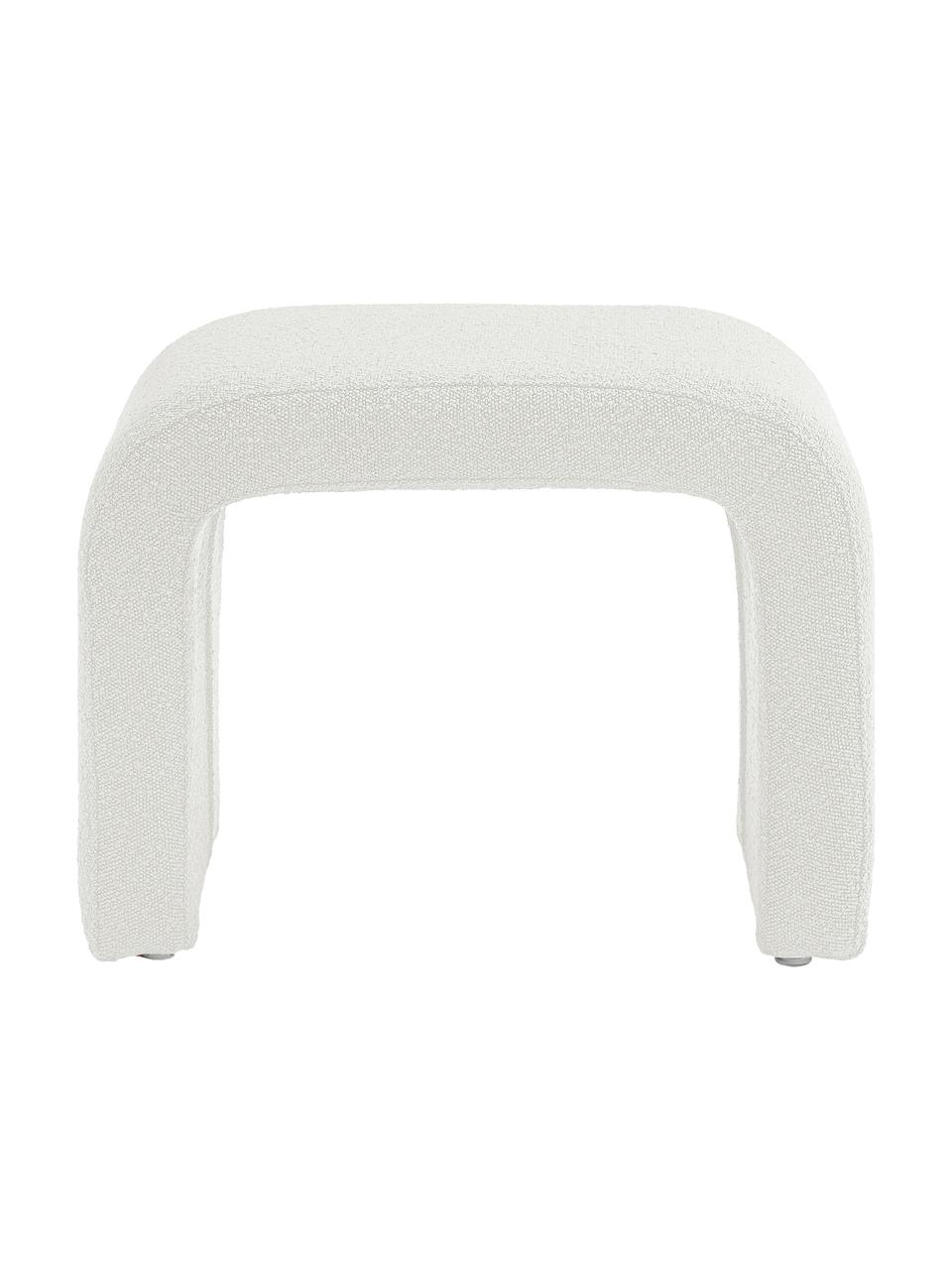 Bouclé stolička Penelope, Bílá, Š 61 cm, V 46 cm