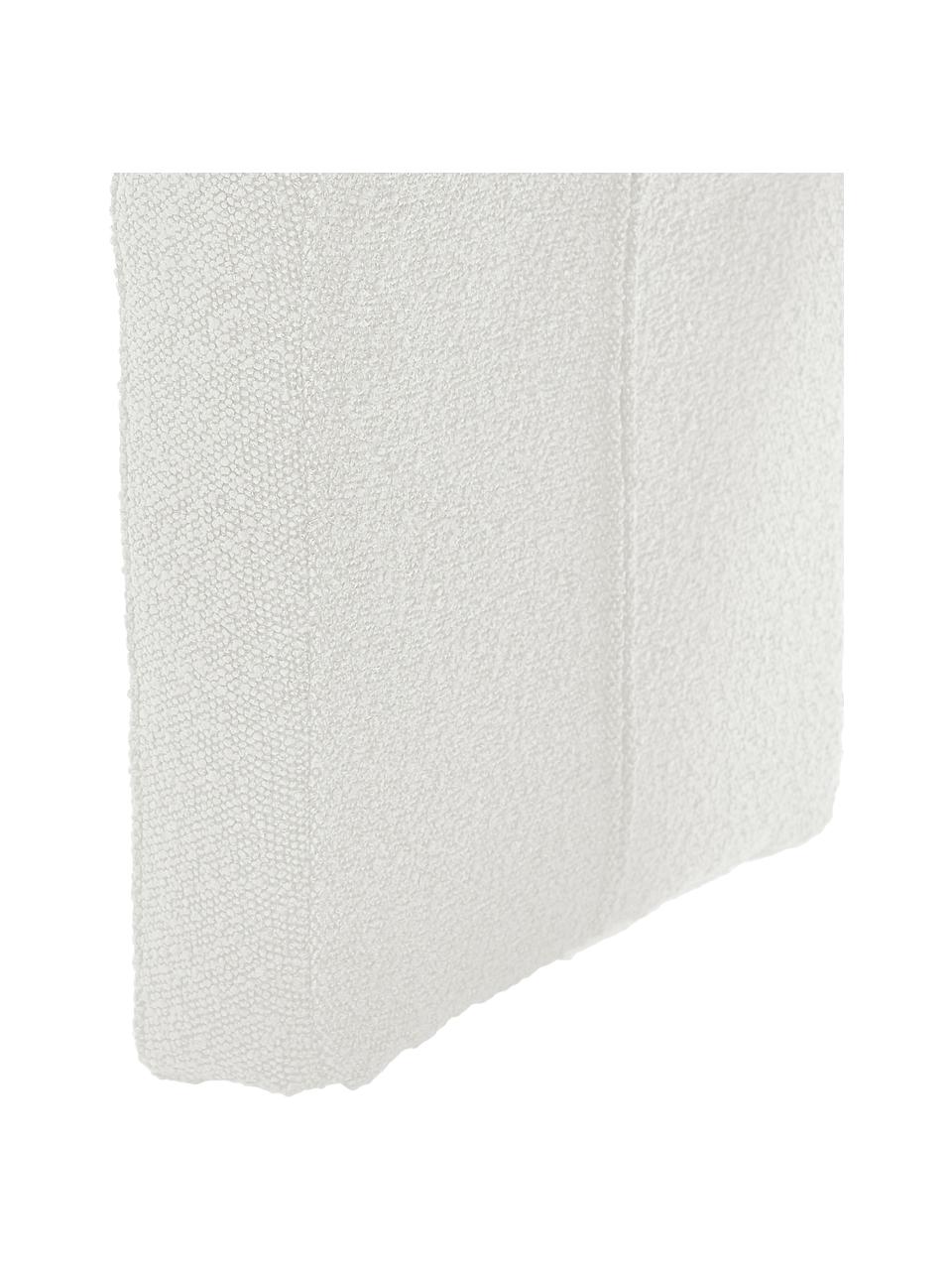 Tabouret blanc en tissu bouclé Pénélope, En tissu bouclé blanc, larg. 61 x haut. 46 cm