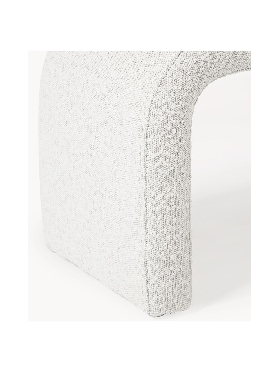 Stołek bouclé Penelope, Tapicerka: bouclé (100% poliester) D, Stelaż: metal, płyta wiórowa, Biały bouclé, S 61 x W 46 cm
