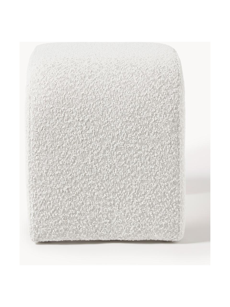 Bouclé-Hocker Penelope, Bezug: Bouclé (100 % Polyester) , Gestell: Metall, Sperrholz Das in , Bouclé Off White, B 61 x H 46 cm