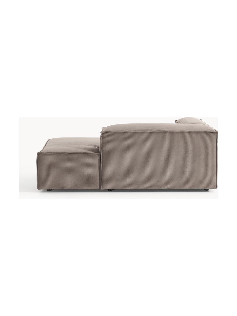 Ottomane-Eckmodul Lennon aus Cord, Bezug: Cord (92 % Polyester, 8 %, Gestell: Massives Kiefernholz, Spe, Cord Taupe, B 119 x T 180 cm, Eckteil rechts