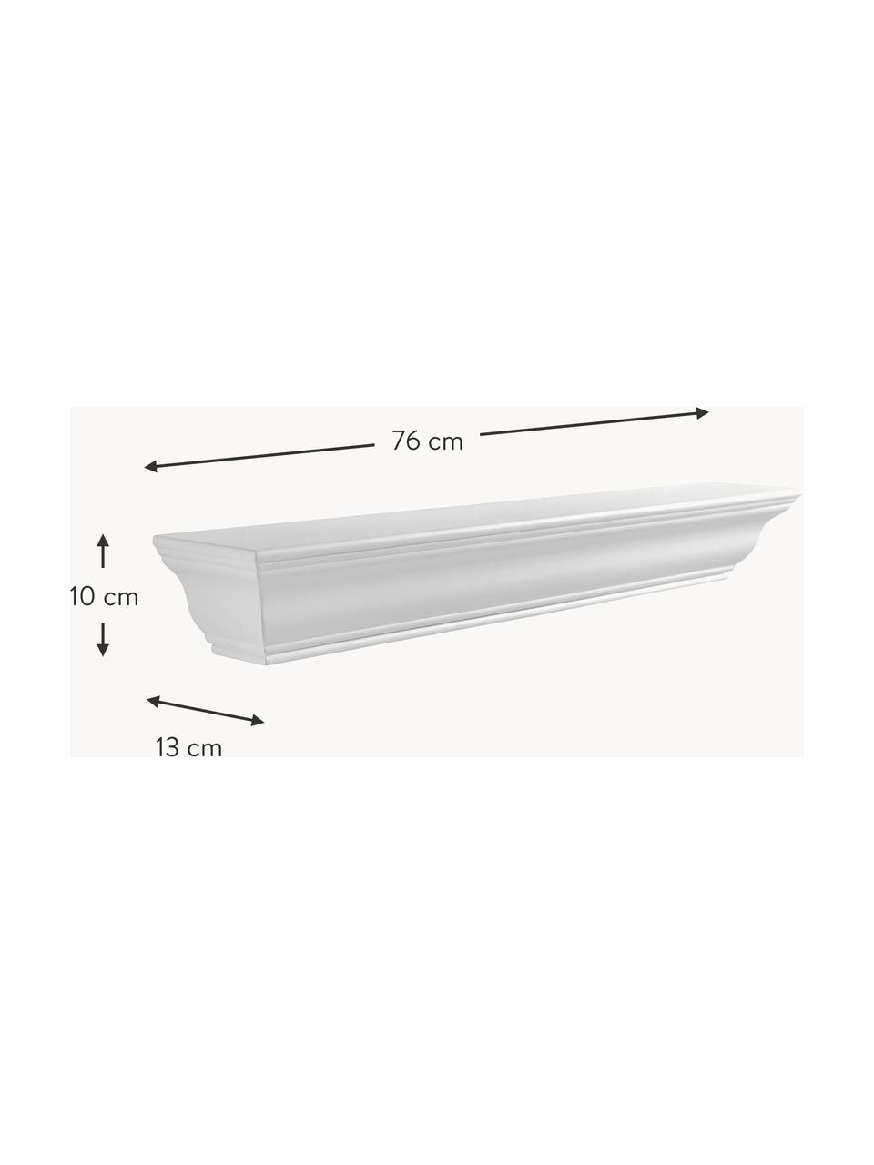 Mensola Royal, Pannello MDF (fibra a media densità), Bianco, Larg. 76 x Alt. 10 cm