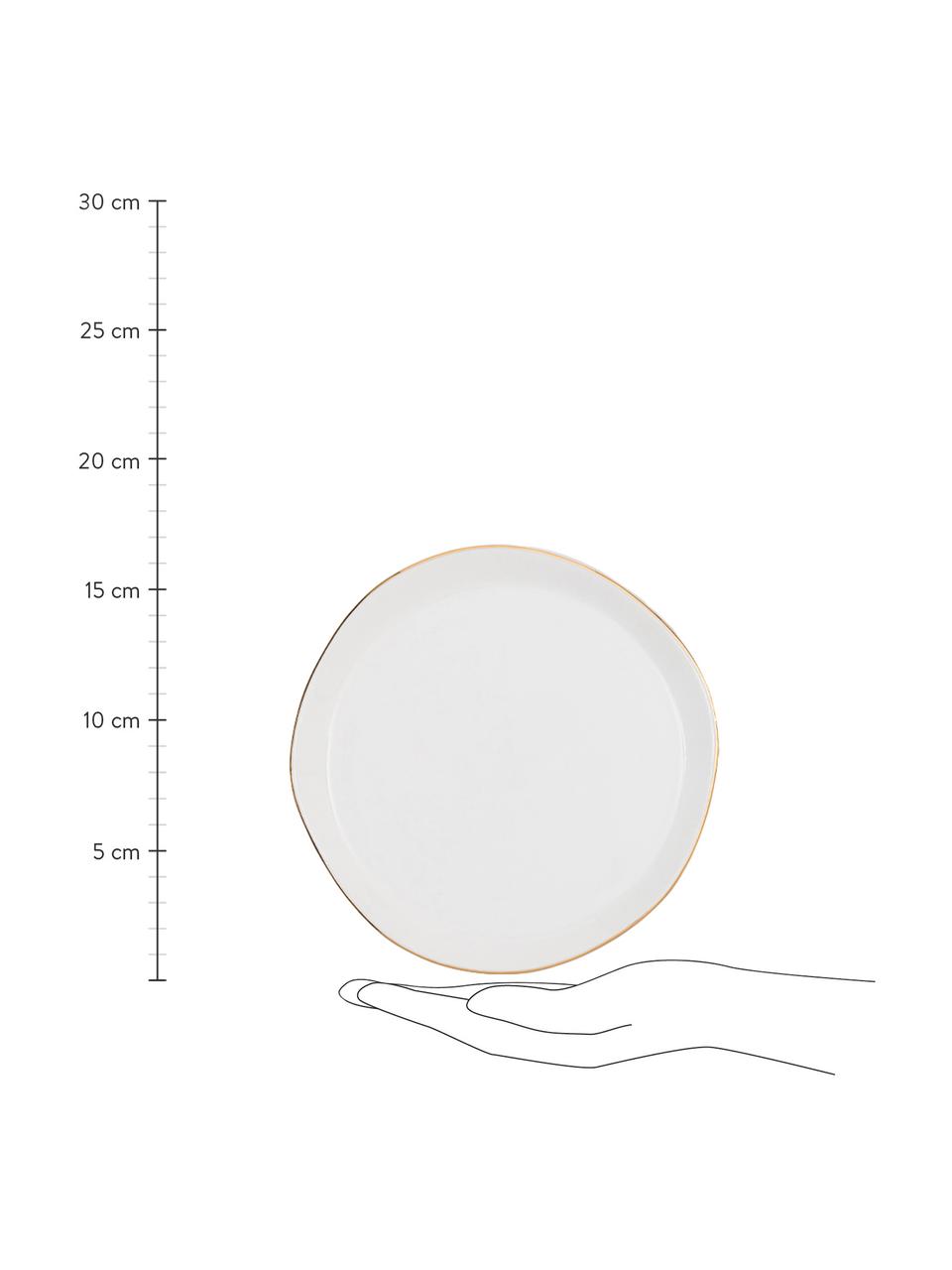 Assiette à pain avec liseré doré Good Morning, Grès cérame, Blanc avec bordure dorée, Ø 17 cm