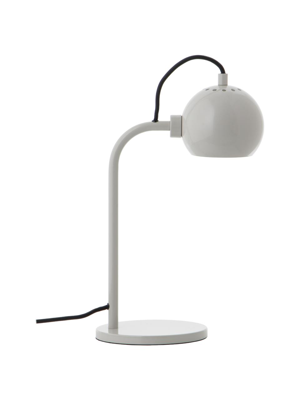 Design tafellamp Ball, Lampenkap: gecoat metaal, Lampvoet: gecoat metaal, Lichtgrijs, B 24 x H 37 cm