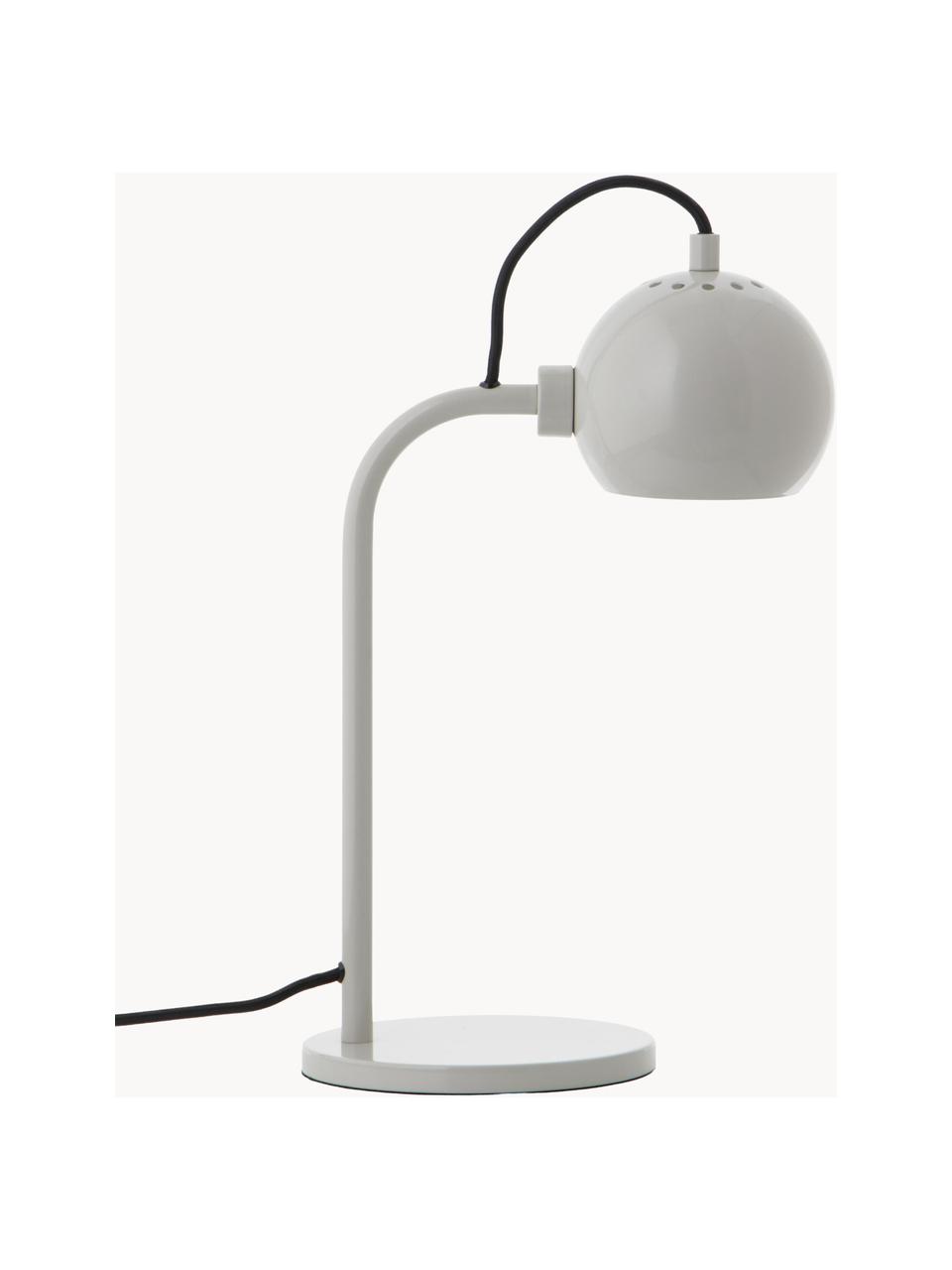 Lámpara de mesa de diseño Ball, Pantalla: metal recubierto, Cable: cubierto en tela, Gris claro, An 24 x Al 37 cm
